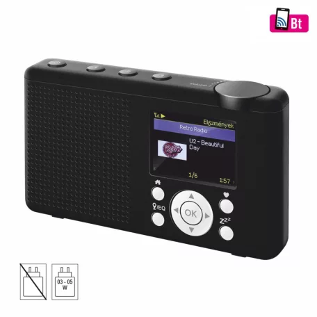 SAL INR 3000 internetrádió, 4 in 1, 2 W hangszóró, világrádió, FM RDS, BT, MédiaCenter