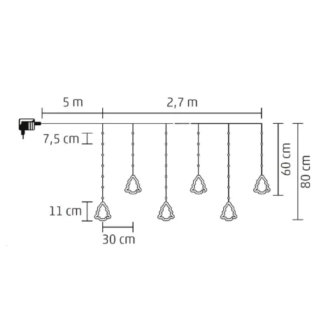 Home KAF110WW fényfüggöny, kül- és beltéri kivitel, 2,7 méter, 110 db melegfehérmicroLED