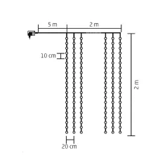   Home KAF200DWW DOT LED-es fényfüggöny, kül- és beltéri kivitel, 200db melegfehérLED