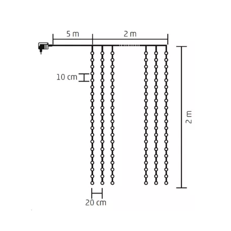 Home KAF200DWW DOT LED-es fényfüggöny, kül- és beltéri kivitel, 200db melegfehérLED