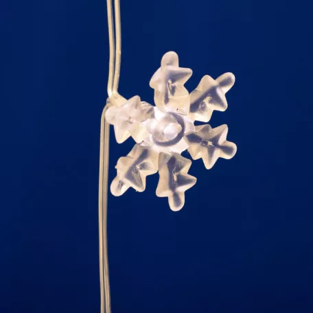 HOME KAF50WW LED-es hópehely fényfüggöny, 1,35 m, 50 db melegfehér LED, hálózati tápellátás, beltéri kivitel