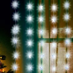   Home KAF 48L LED-es csillag fényfüggöny, 1,5x1 m / 48 db hidegfehér LED csillagfigurákban