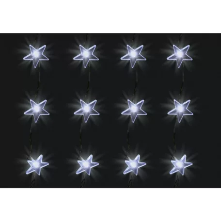 Home KAF 48L LED-es csillag fényfüggöny, 1,5x1 m / 48 db hidegfehér LED csillagfigurákban