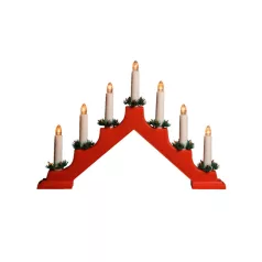   Home KAL 02 gyertyapiramis, 7 db LED, piros műanyag, kapcsolható, 3 funkció
