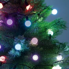   Home KBC 50 LED-es gömb fényfüzér, 4,9 m / 50 db színváltó LED, opál gömb dekoráció