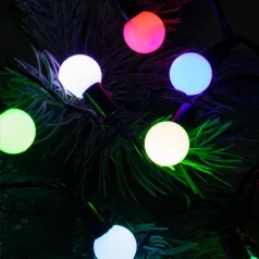   Home KBC 50 LED-es gömb fényfüzér, 4,9 m / 50 db színváltó LED, opál gömb dekoráció
