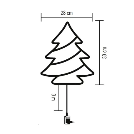 Home KID502WW fenyőfa ablakdísz, 35 db melegfehér LED, 2 tapadókorong, fehér tápkábel