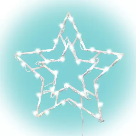 Home KID503WW csillag ablakdísz, 35 db melegfehér LED, 2 tapadókorong, fehér tápkábel