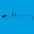 Home KII 100/WW LED-es fényfüzér, 8 m / 100 db melegfehér LED, állófényű, zöld vezeték, hálózati adapter, beltéri kivitel