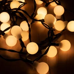   Home KII 50B/WW LED-es gömb fényfüzér, 4 m / 50 db melegfehér LED, állófényű, zöld vezeték, hálózati adapter, beltéri kivitel