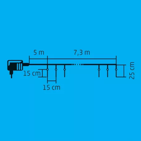 Home KJL 50C LED-es jégcsap fényfüzér, 7,3x0,25 m / 50 db hidegfehér LED, 50 dbjégcsap