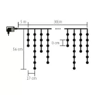 Home KKF 908/WH LED-es fényfüggöny, 30 m / 900 db hidegfehér LED, 8 fényprogram, fehér vezeték, hálózati adapter, kül- és beltéri kivitel