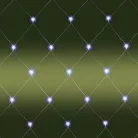 Home KLN 160C/WH LED-es háló, 2x1,5 m / 160 db hidegfehér LED, zöld vezeték, állófényű, hálózati adapter, kül- és beltéri kivitel