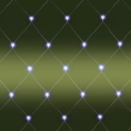 Home KLN 160C/WH LED-es háló, 2x1,5 m / 160 db hidegfehér LED, zöld vezeték, állófényű, hálózati adapter, kül- és beltéri kivitel