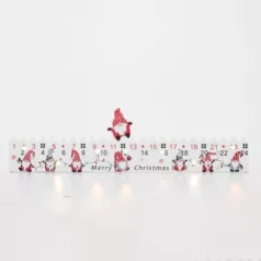   Home KLW25 LED-es adventi naptár, 7db LED világítás, fa alapanyag, elemes tápellátás, beltéri kivitel
