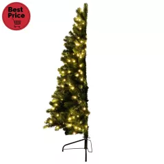   Home KMF 7/150 fél műfenyő beépített világítással, 180 db LED, 150 cm magasság, 85 cm legnagyobb átmérő, sík oldal
