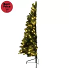 Home KMF 7/180 fél műfenyő beépített világítással, 240 db LED, 180 cm magasság, 100 cm legnagyobb átmérő, sík oldal