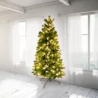 Home KMF 7/180 fél műfenyő beépített világítással, 240 db LED, 180 cm magasság, 100 cm legnagyobb átmérő, sík oldal