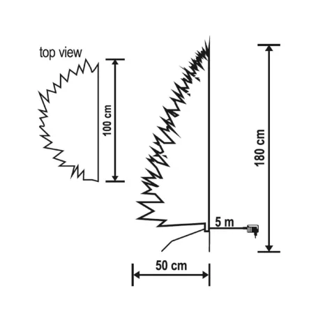 Home KMF 7/180 fél műfenyő beépített világítással, 240 db LED, 180 cm magasság, 100 cm legnagyobb átmérő, sík oldal