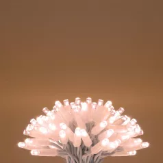   HOME KSIW100WW sorolható fényfüzér, 10 méter , 100db melegfehér LED, fehér vezeték, kül- és beltéri kivitel