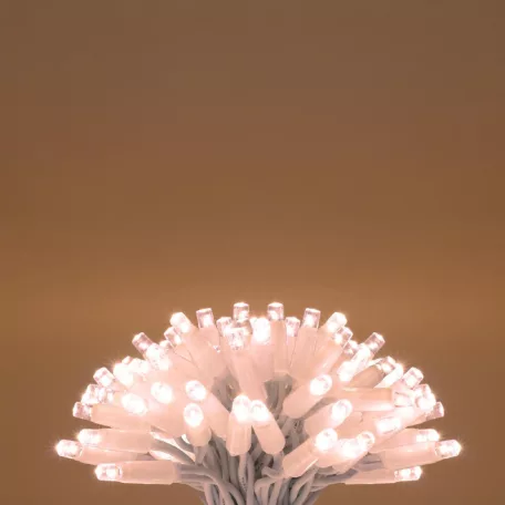 HOME KSIW100WW sorolható fényfüzér, 10 méter , 100db melegfehér LED, fehér vezeték, kül- és beltéri kivitel