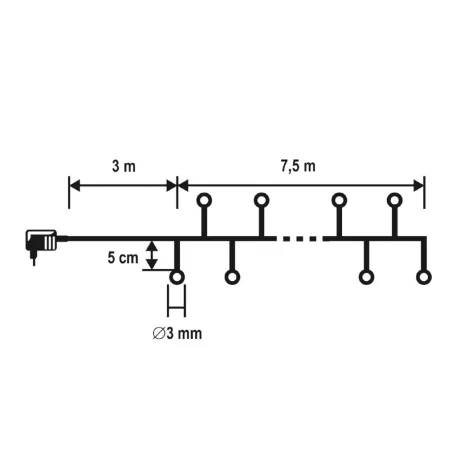 Home LC 768/WW LED-es cluster fényfüzér 7,5 m / 768 db melegfehér LED, fekete vezeték, 8 fényprogram, távirányító, hálózati adapter, kül- és beltéri kivitel