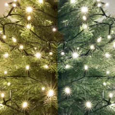  Home LED305WWWH LED-es dual color fényfüzér, kül- és beltéri kivitel, 300 db melegfehér/hidegfehér