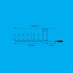   iSparkle LEDS096V LED-es fényfüzér, 9,5 m / 96 db RGB LED, applikációval vezérelhető