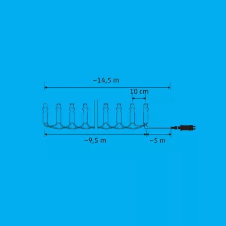 iSparkle LEDS096V LED-es fényfüzér, 9,5 m / 96 db RGB LED, applikációval vezérelhető