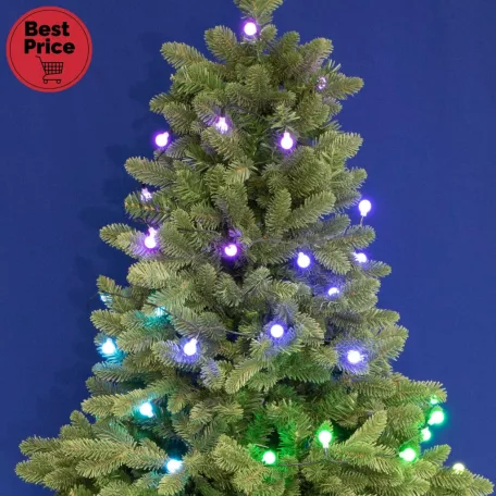 iSparkle LEDS120DV LED-es fényfüzér, 11,9 m / 120 db RGB LED, gömb, applikációval