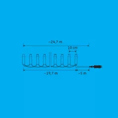   iSparkle LEDS198V LED-es fényfüzér, 19,7 m / 198 db RGB LED, applikációval vezérelhető