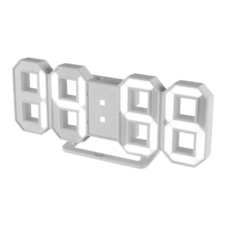 Home LTC 04 digitális, 3D LED ébresztőóra, 80 mm magas fehér kijelző, kitűnően leolvasható