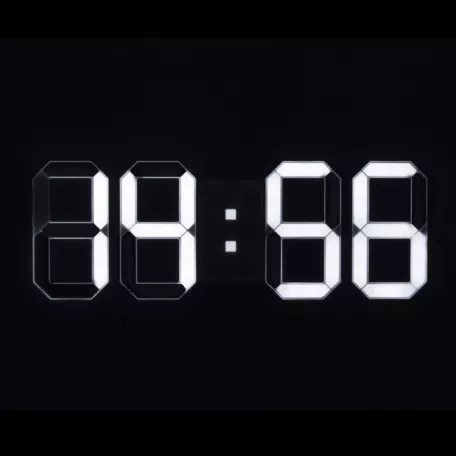 Home LTC 04 digitális, 3D LED ébresztőóra, 80 mm magas fehér kijelző, kitűnően leolvasható