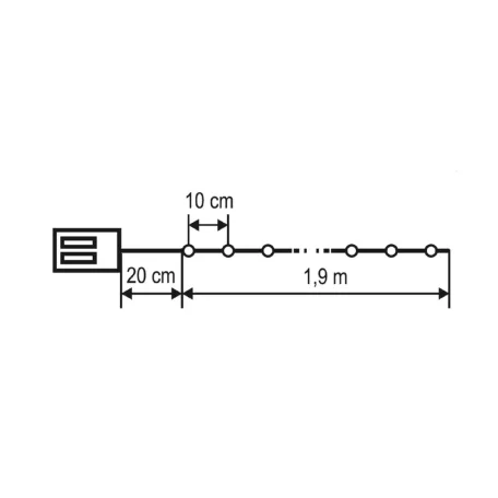 Home ML26M micro LED fényfüzér, beltéri kivitel, 20 db színes micro LED, 1,9 m füzérhossz