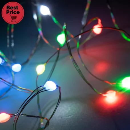 Home ML 112 RGB micro LED-es fényfüzér, 10 m / 100 db RGB micro LED, 12 fényprogram