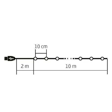 Home ML 112 RGB micro LED-es fényfüzér, 10 m / 100 db RGB micro LED, 12 fényprogram