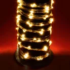 Home ML 120/WW micro LED-es fényfüzérköteg, 120 db melegfehér micro LED, 6 ágú, vékony, ezüstszínű vezeték, hálózati adapter, kül- és beltéri kivitel