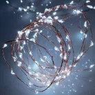 Home ML 160/WH micro LED-es fényfüzér, 15,9 m / 160 db hidegfehér micro LED, állófényű, vékony vezeték, hálózati adapter, kül- és beltéri kivitel