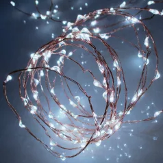   Home ML 80/WH micro LED-es fényfüzér, 7,9 m / 80 db hidegfehér micro LED, állófényű, vékony vezeték, hálózati adapter, kül- és beltéri kivitel