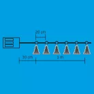 Home MRLC 6/T LED-es fenyőfa fényfüzér, 1 m / 72 db hidegfehér LED, alagúthatású fenyődísszel, állófényű, átlátszó vezeték, elemes, beltéri kivitel
