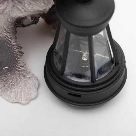 Home MX672 napelemes kerti lámpa, kutyák lámpással, 1db melegfehér LED, akkumulátor, műgyanta, 6 db-os display