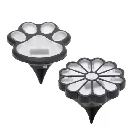 HOME MX674 napelemes kerti lámpa, tappancs, virág, 12db/display, 1db melegfehér LED, cserélhető akkumulátor