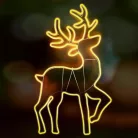 Home NEON 4 szarvas figura, LED-es neon fény, két oldalú, fém váz, IP44, kültéri