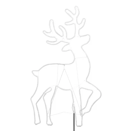Home NEON 4 szarvas figura, LED-es neon fény, két oldalú, fém váz, IP44, kültéri