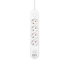 HOME NV4KUSBC hálózati elosztó, 1,5 m, H05VV-F 3G1,5 mm2 kábel, 4 védőérintkezős aljzat, USB töltőaljzat, max. 3680W, kétpólusú kapcsoló, beltéri kivitel
