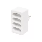 Home NV 24/WH hálózati elosztó, 4 EURO aljzat gyermekvédelemmel ellátva, max. 4 x 500 W, fehér