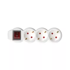   Home NV 3K-3/WH/1,5 hálózati elosztó, 3 m, H05VV-F 3G1,5 mm2 kábel, kétpólusú kapcsoló, IP20 kivitel, 3 védőérintkezős aljzat, max. 3500W, fehér