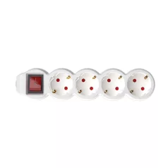   Home NV 4K-3/WH/1,5 hálózati elosztó, 3 m, H05VV-F 3G1,5 mm2 kábel, kétpólusú kapcsoló, IP20 kivitel, 4 védőérintkezős aljzat, max. 3500W, fehér
