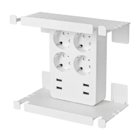 Home NV 4 USB tálcás USB-s elosztó, 4 földelt aljzat, 4 USB aljzat össz 2,4A, elforgatható