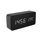 Home OC 04 digitális LED ébresztőóra, valódi faburkolat, tapsra aktiválható fehér